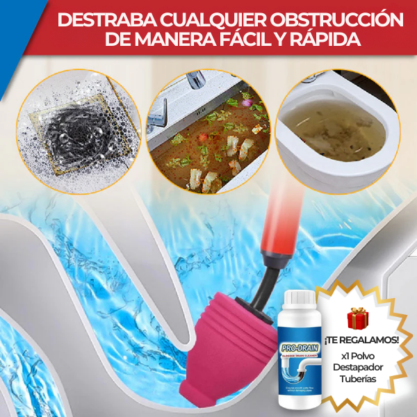 Destapa cañerías EasyFlush™ + REGALO Polvo Destapa Tuberías