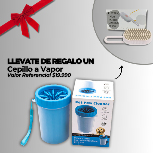 Limpia patas mascotas CleanerPaws™ + Cepillo a Vapor de regalo