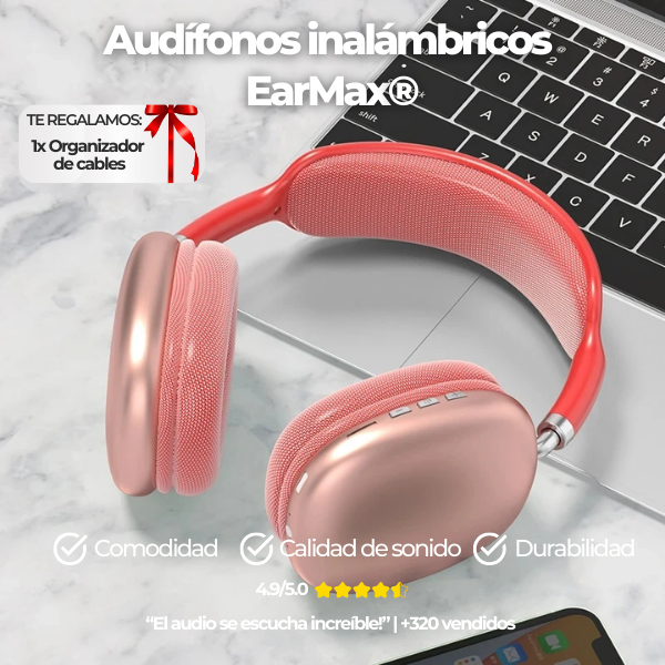 Audífonos Bluetooth EarMax™ + Regalo Organizador de cables