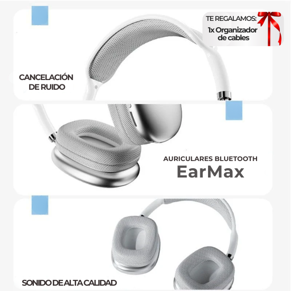 Audífonos Bluetooth EarMax™ + Regalo Organizador de cables