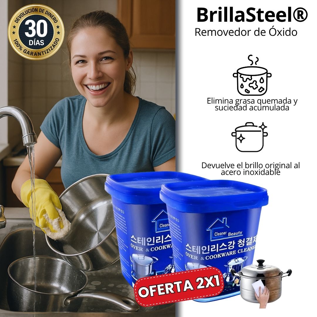 2x1 BrillaSteel® - Elimina la Grasa y Restaura tus ollas