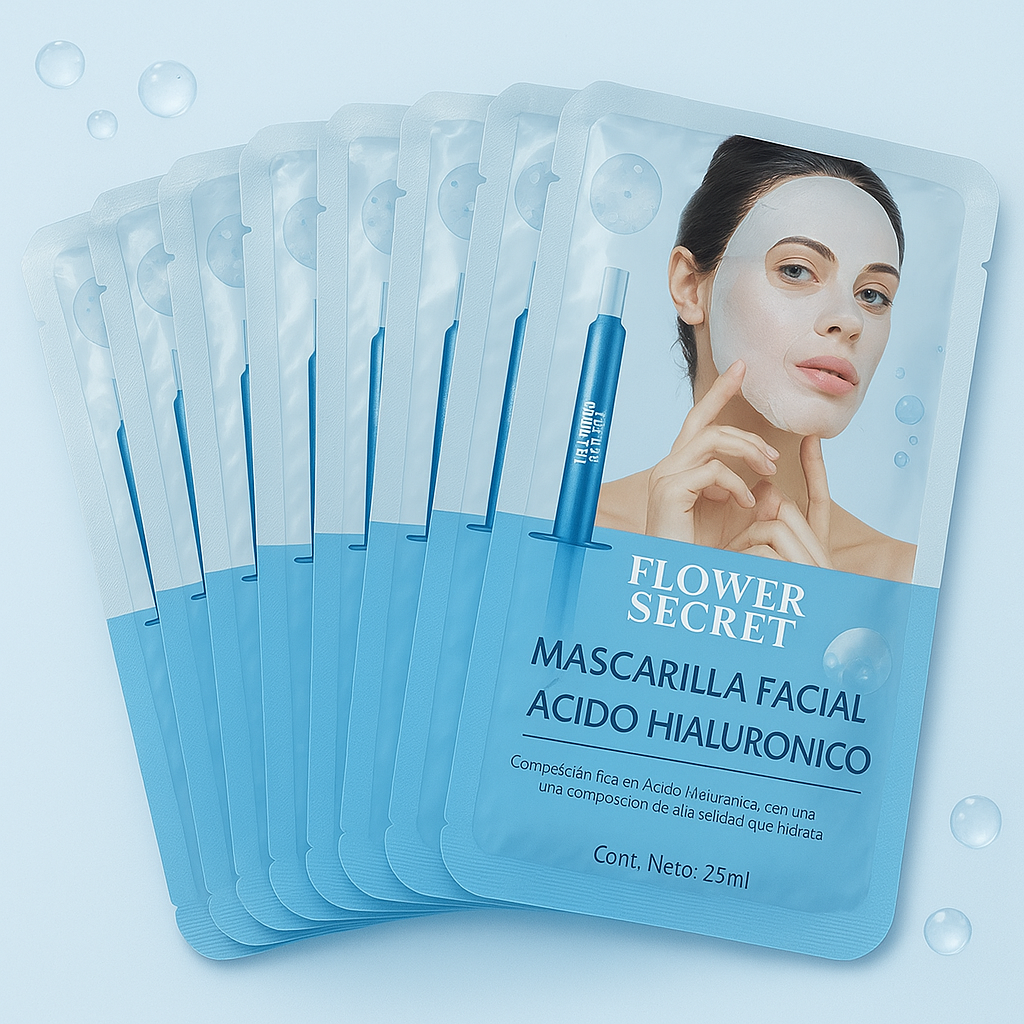 HydraBloom® - Mascarilla con Ácido Hialurónico y Colágeno