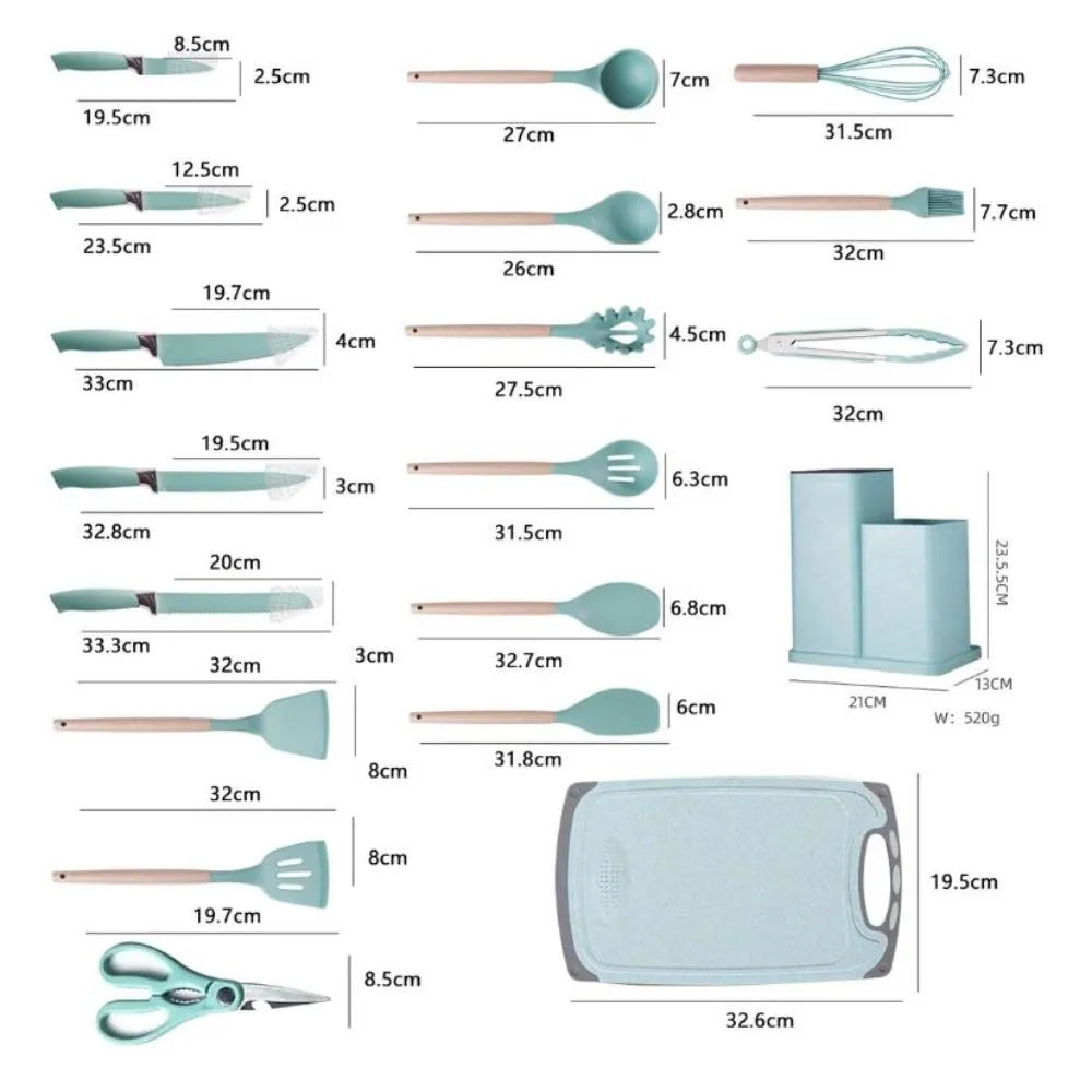 Set utensilios cocina 19 piezas