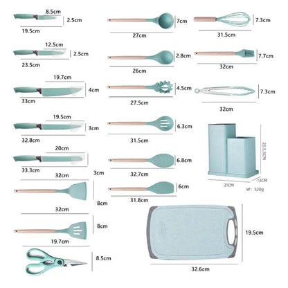 Set utensilios cocina 19 piezas