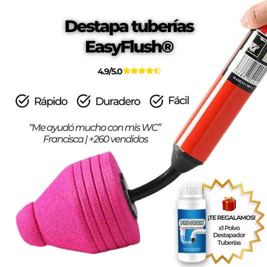 Destapa cañerías EasyFlush™ + REGALO Polvo Destapa Tuberías
