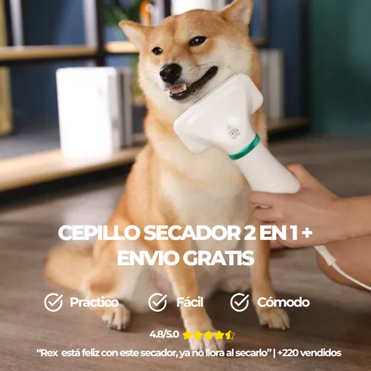 Cepillo secador mascota 2 en 1 + Envío gratis
