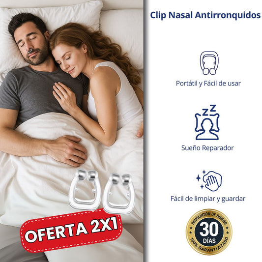 2x1 SnoreClip® - Sueño Reparador Sin Ronquidos