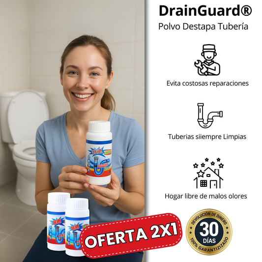 2x1 DrainGuard® – Protección y Limpieza de Tuberías