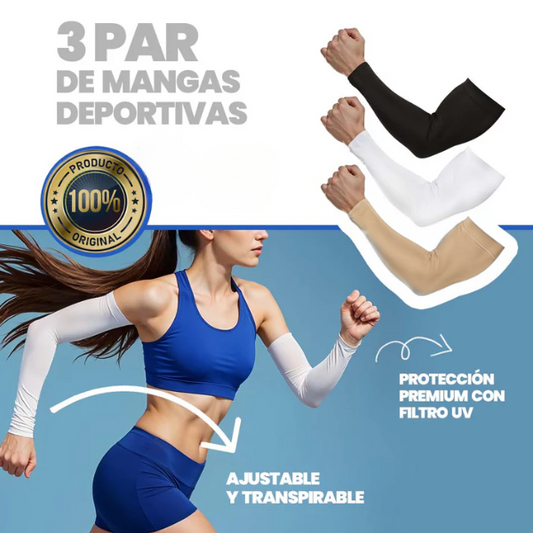 3x Par Mangas Protectoras Filtro UV [Negra, Blanca y Beige]