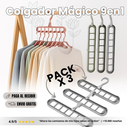 Pack x3 Colgador Mágico 9en1