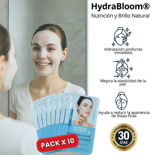 HydraBloom® - Mascarilla con Ácido Hialurónico y Colágeno