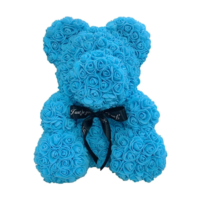 Oso de Rosas Artificiales + Caja de Regalo