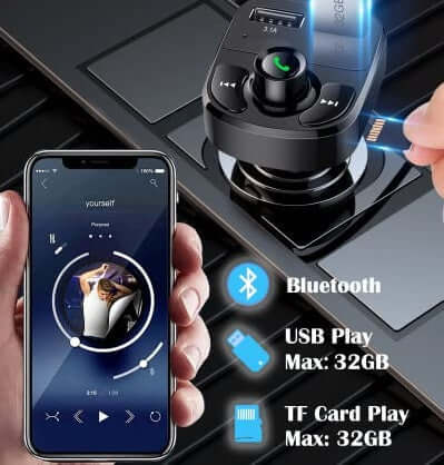 Receptor Bluetooth Autos Carga Rápida USB