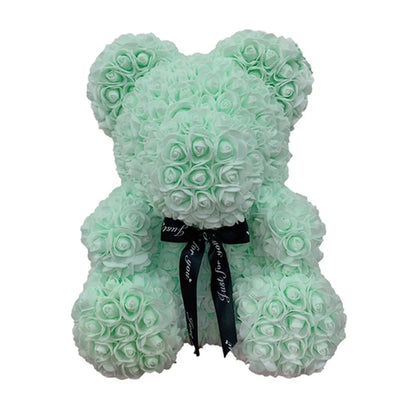 Oso de Rosas Artificiales + Caja de Regalo