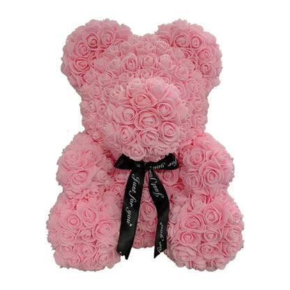 Oso de Rosas Artificiales + Caja de Regalo