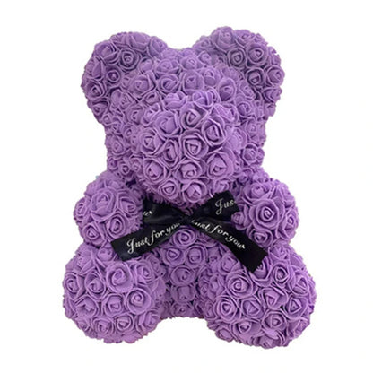 Oso de Rosas Artificiales + Caja de Regalo