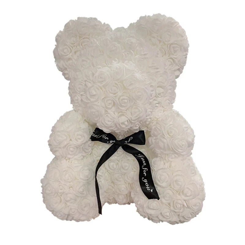 Oso de Rosas Artificiales + Caja de Regalo