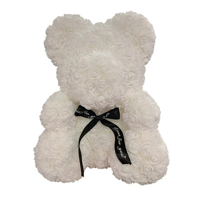 Oso de Rosas Artificiales + Caja de Regalo